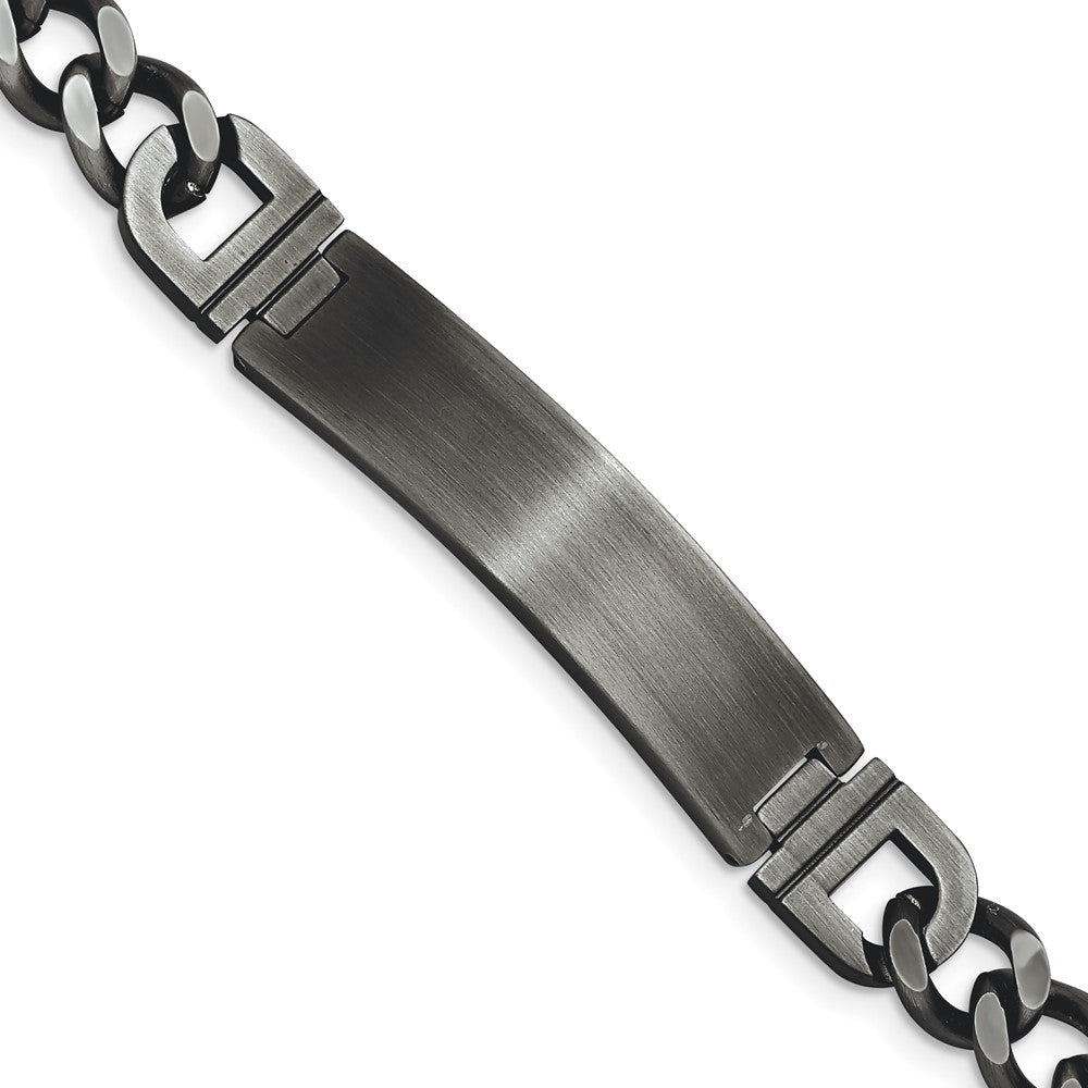Stainless Steel Brushed Antiqued White Bronze Plated 8.75in ID Bracelet 8.75 inches