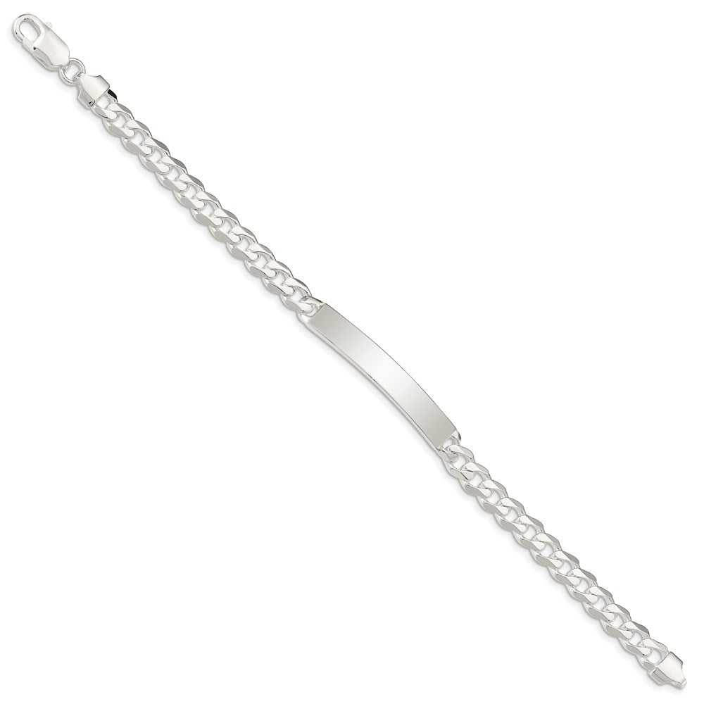 Sterling Silver Curb Link ID Bracelet 8 inches