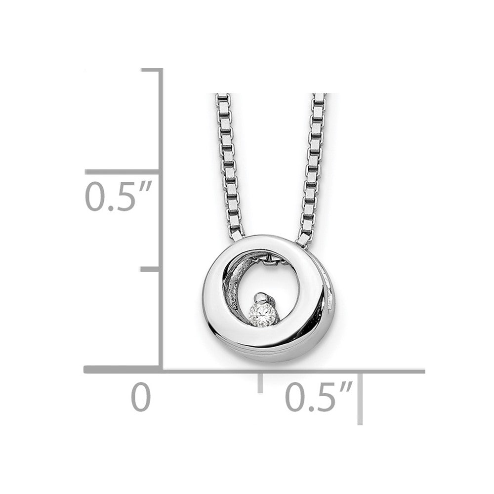 White Ice Sterling Silver Rhodium-plated 18 Inch Diamond Open Circle Necklace with 2 Inch Extender 18 Inches