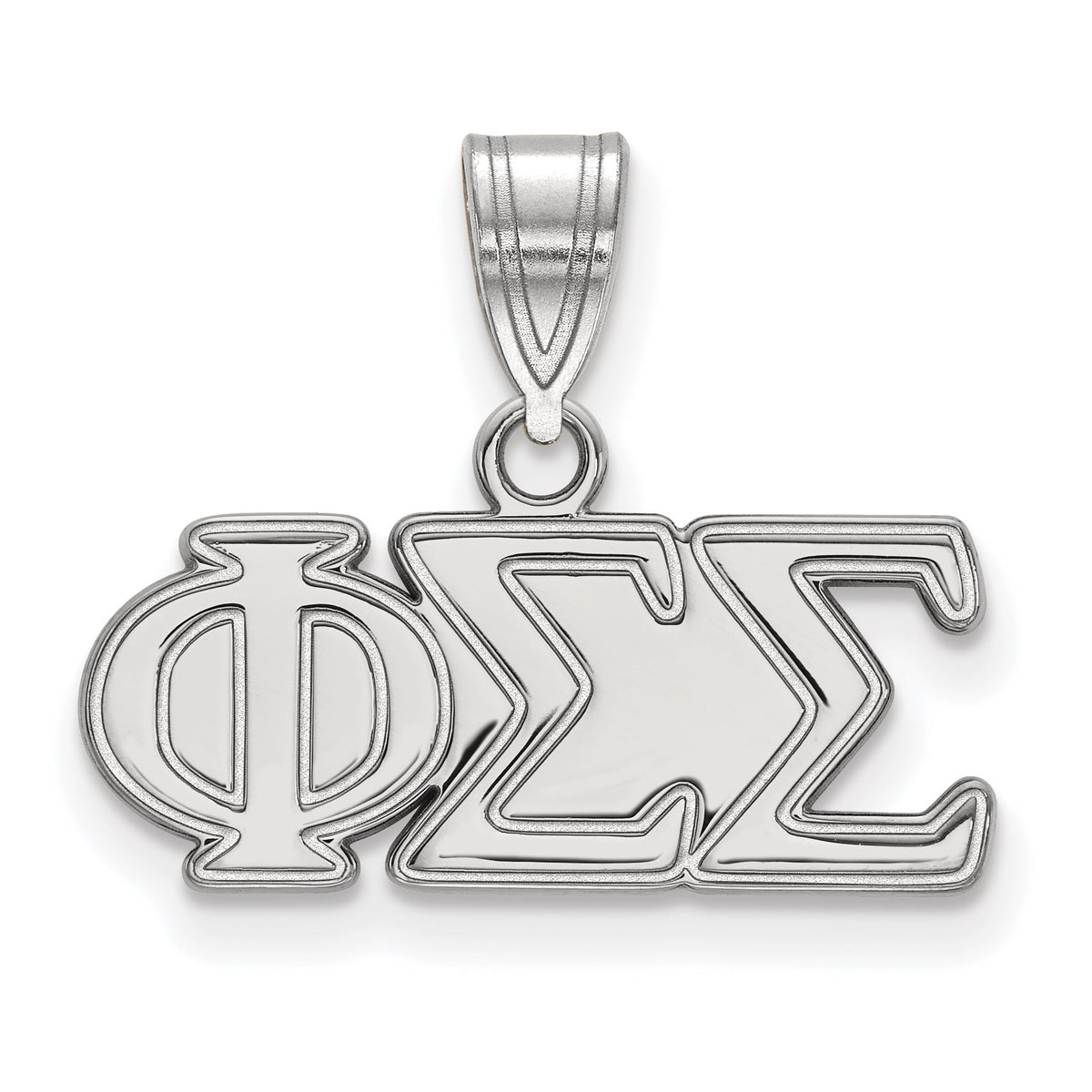 Sterling Silver LogoArt Official Licensed Greek Sororities Phi Sigma Sigma (???) Medium Pendant