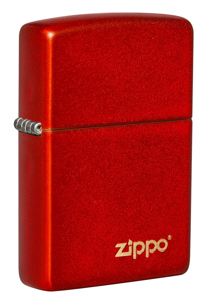 Zippo Metallic Red Matte Zippo Logo Pocket Lighter