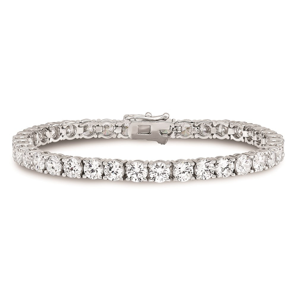 Sterling Shimmer Sterling Silver Rhodium-plated 4.5mm CZ 37 Stone 7 inch Bracelet 7 inches