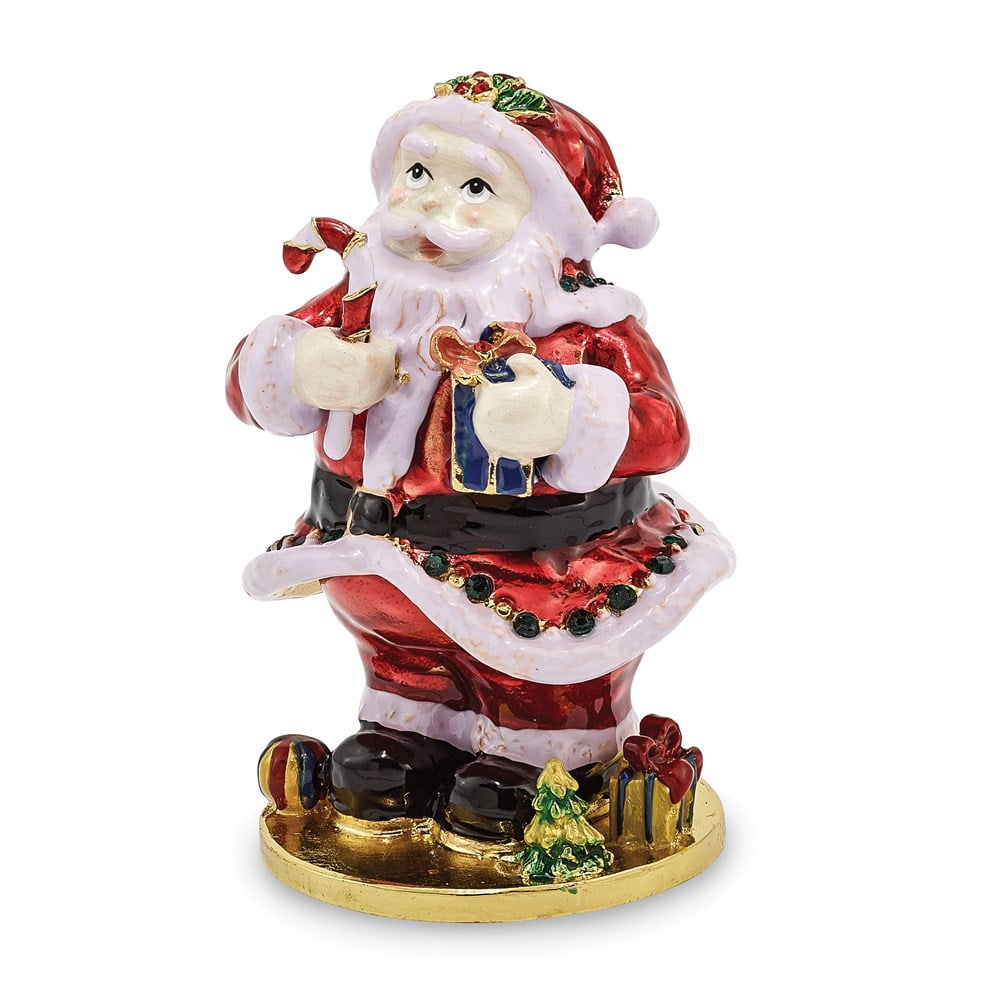 Pewter Enamel Santa Trinket Box