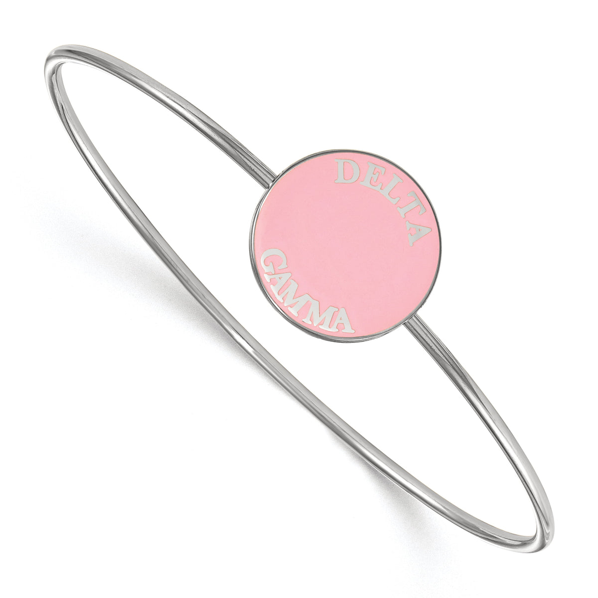 Sterling Silver Official Licensed Greek Sororities 7in Delta Gamma (??) Enameled Slip-on Bangle