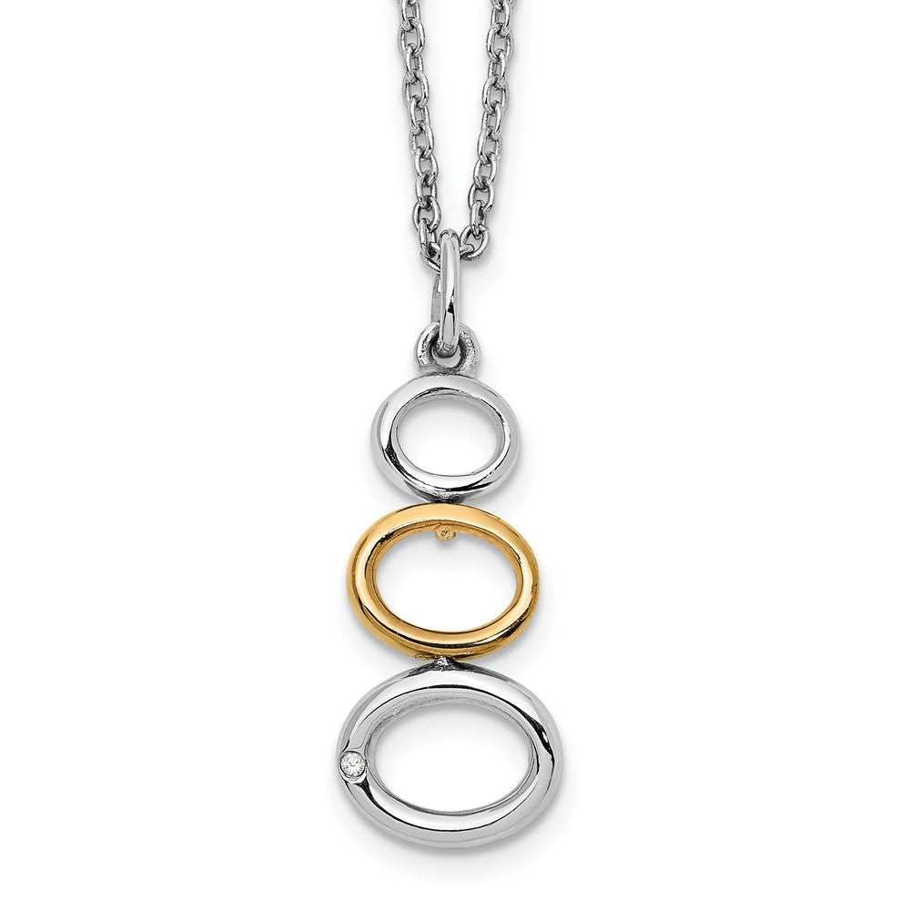 White Ice Sterling Silver Rhodium-plated Gold-tone 18 Inch Diamond Necklace with 2 Inch Extender 18 Inches