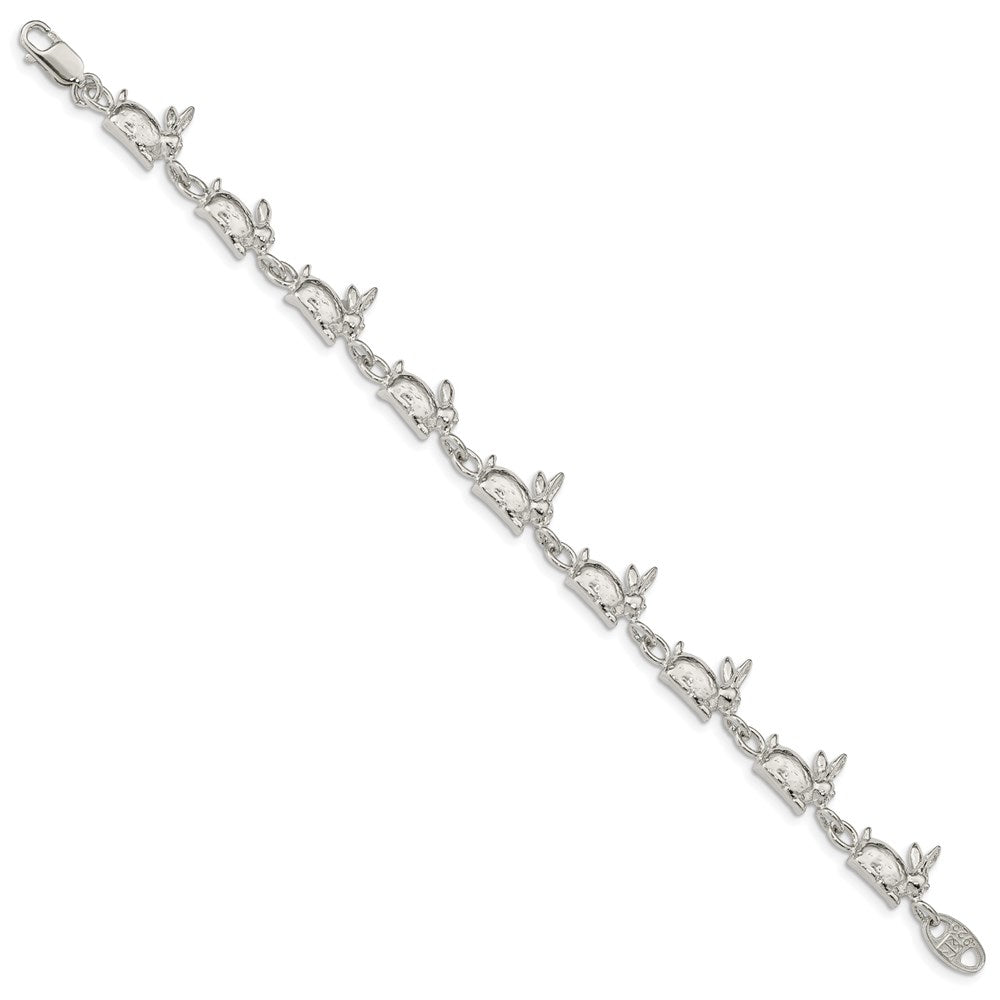 Sterling Silver Rabbits Bracelet 7 inches