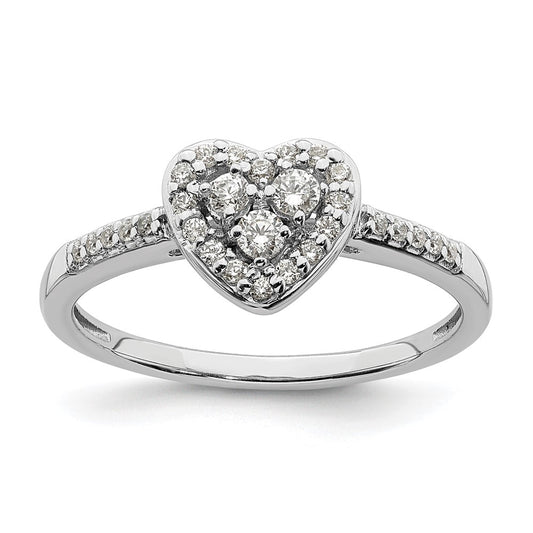 10k White Gold 1/4 carat Lab Grown Diamond VS/SI+ G+ Complete Cluster Engagement Ring