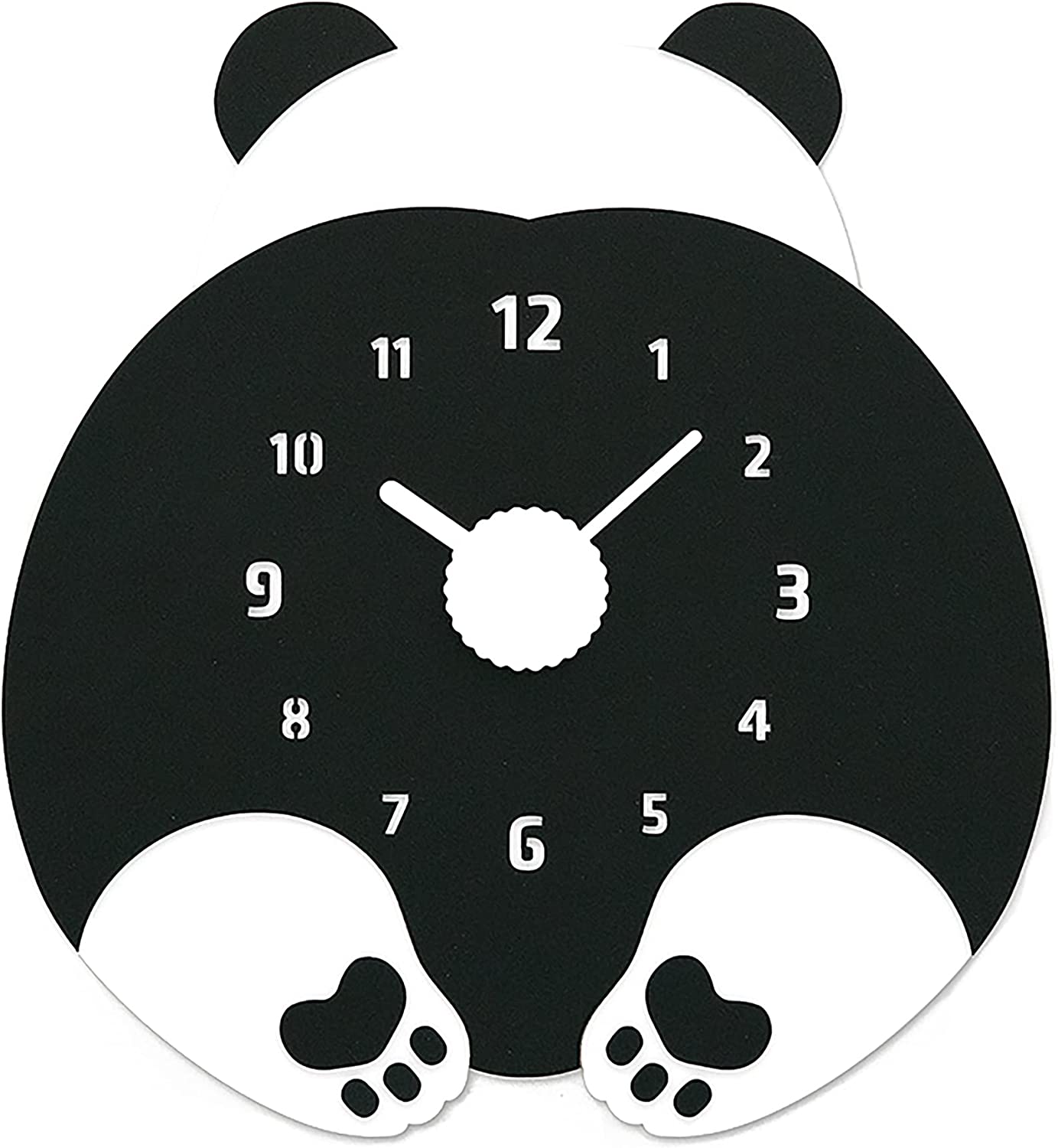 Modern Minimalist Silent Wall Clock Funny Animal Collection (Panda Butt)