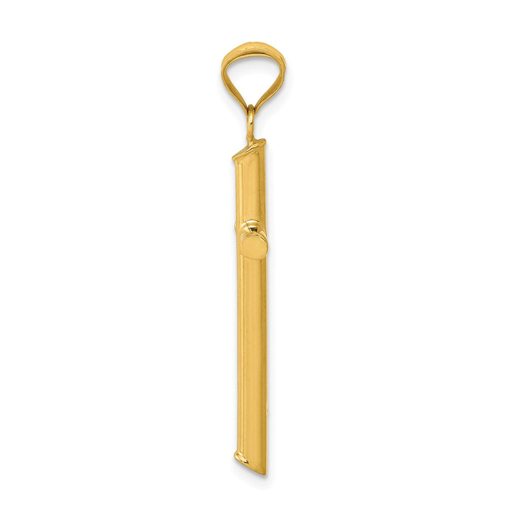 14k 3-D Polished Hollow Cross Necklace