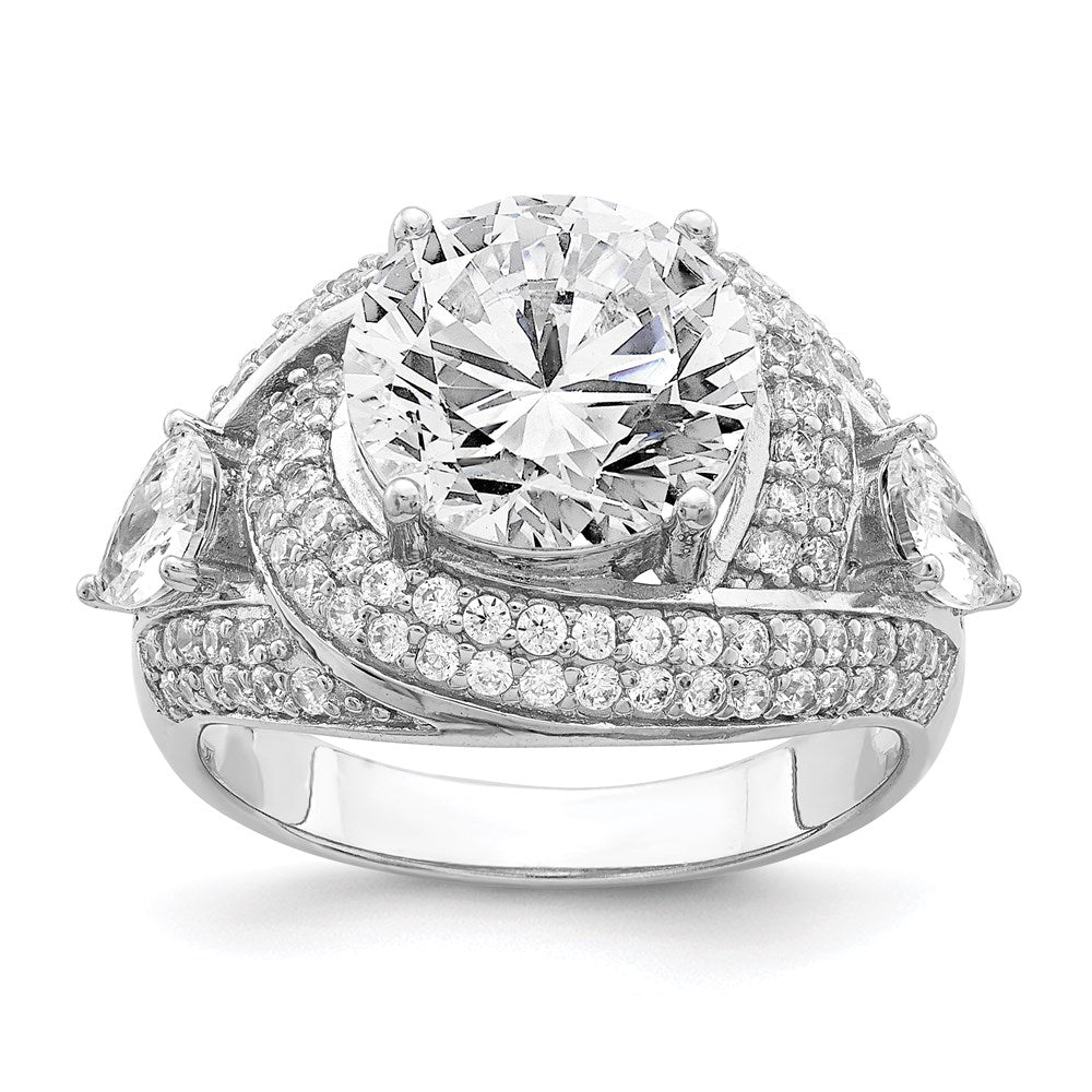 Sterling Silver Rhod-plated CZ Ring