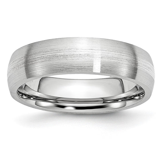 Cobalt Sterling Silver Inlay Satin 6mm Band Size - 9.5