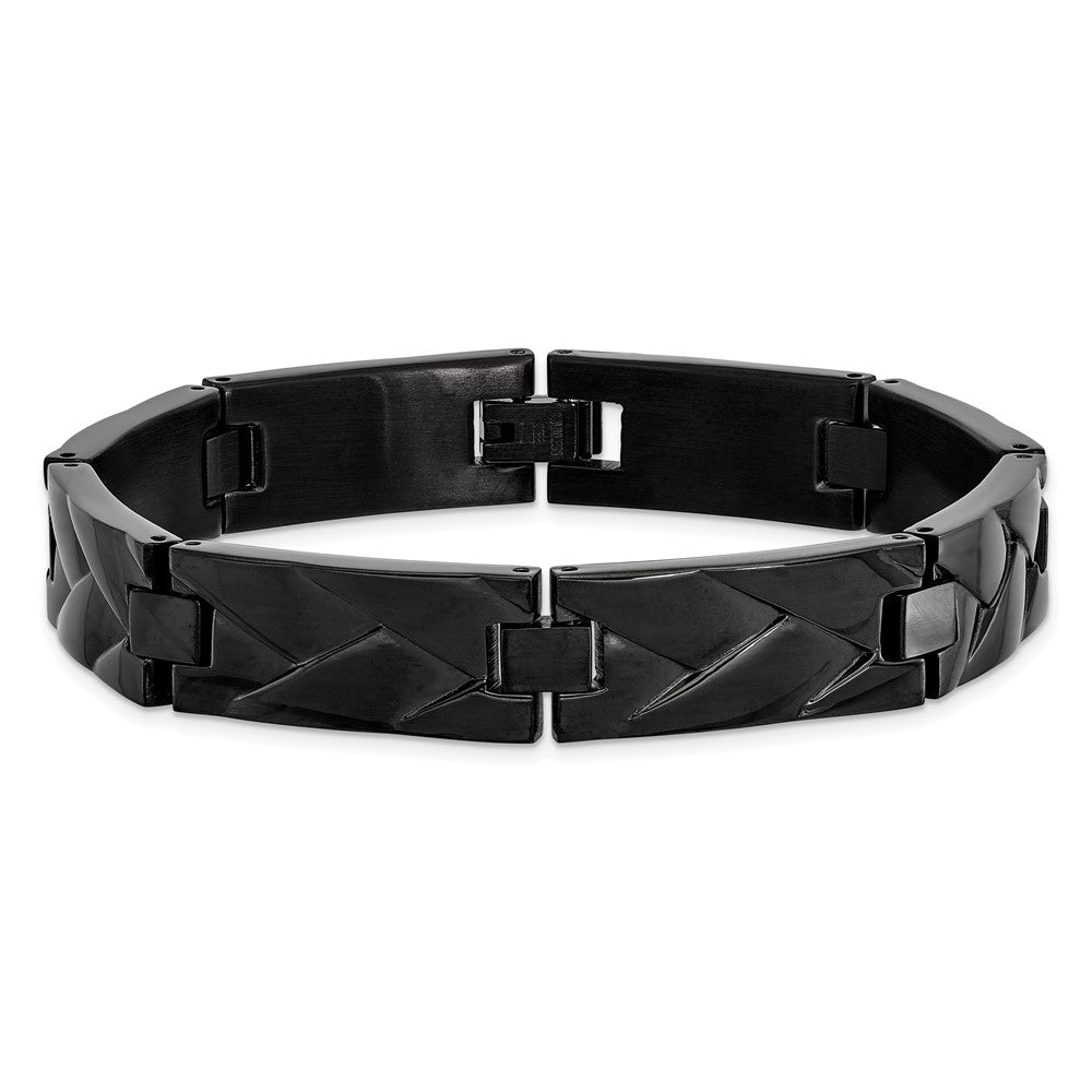 Stainless Steel Polished Black IP-plated  9in Bracelet 9 inches