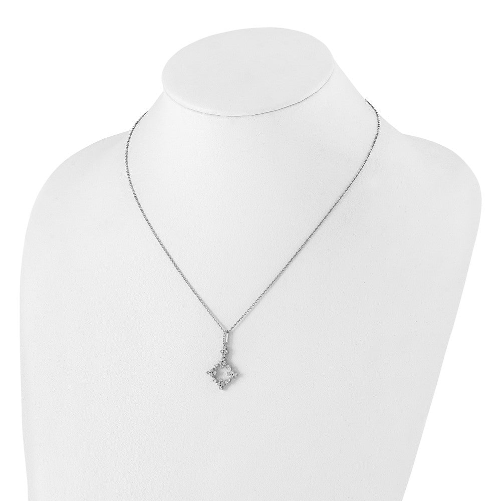 True Origin 14k White Gold 1/4 carat Lab Grown Diamond VS DEF 18 inch Bloom Floral Pendant Necklace