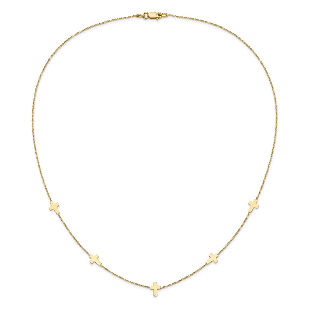 14k Polished Cross Necklace