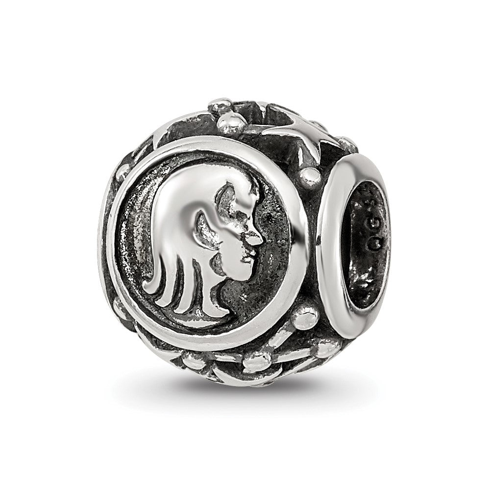 Sterling Silver Reflections Antiqued Zodiac Virgo Bead