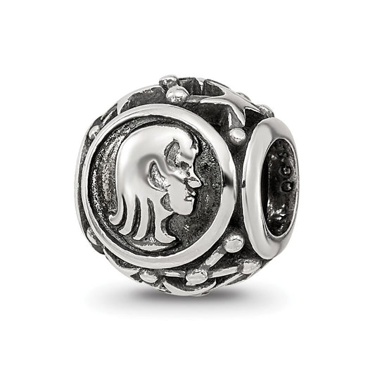Sterling Silver Reflections Antiqued Zodiac Virgo Bead