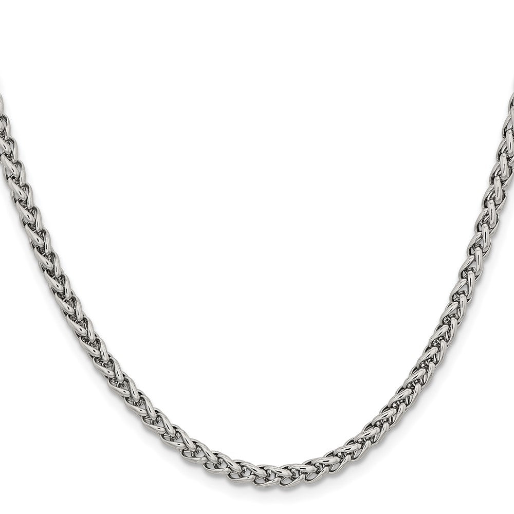 Stainless Steel Polished 4mm 20in Wheat Chain
