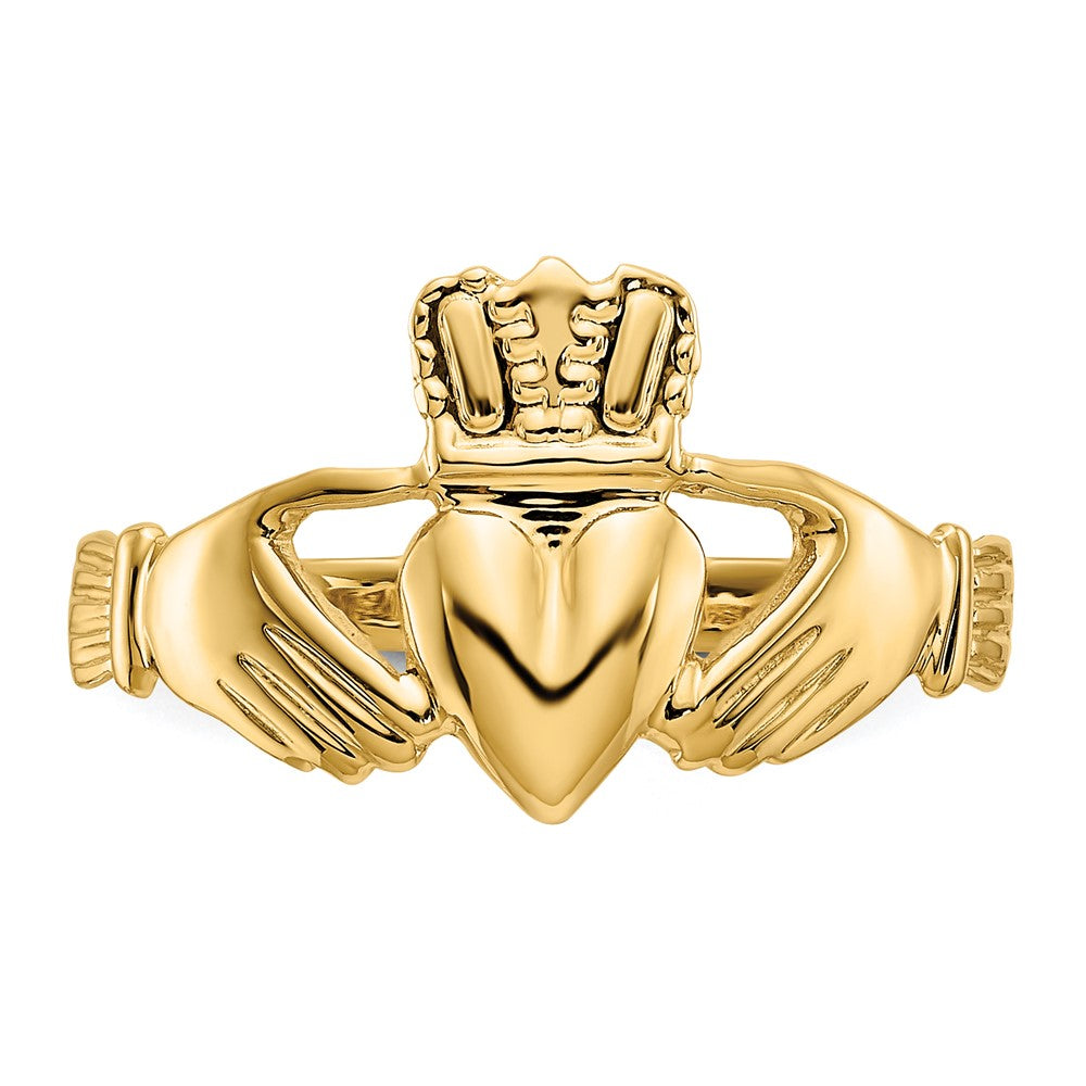 14k Polished Claddagh Ring Size 6