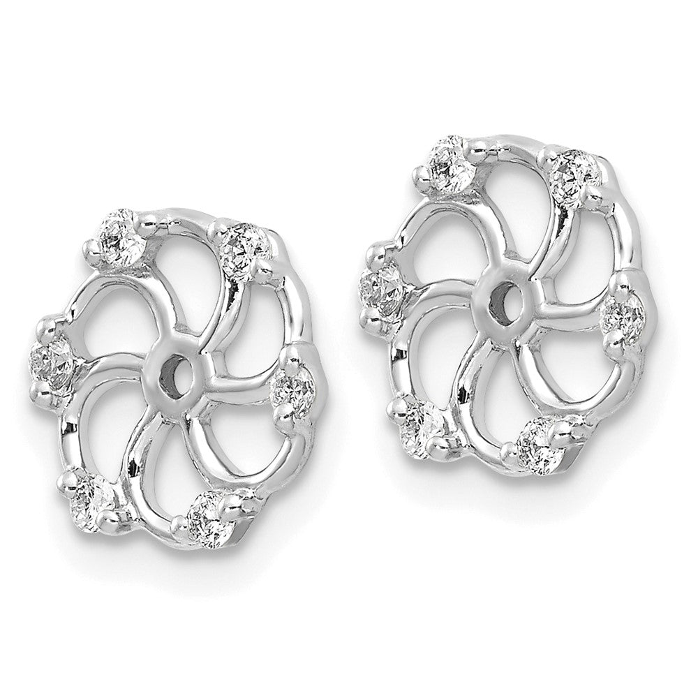 14K White Gold AA Diamond Earring Jacket
