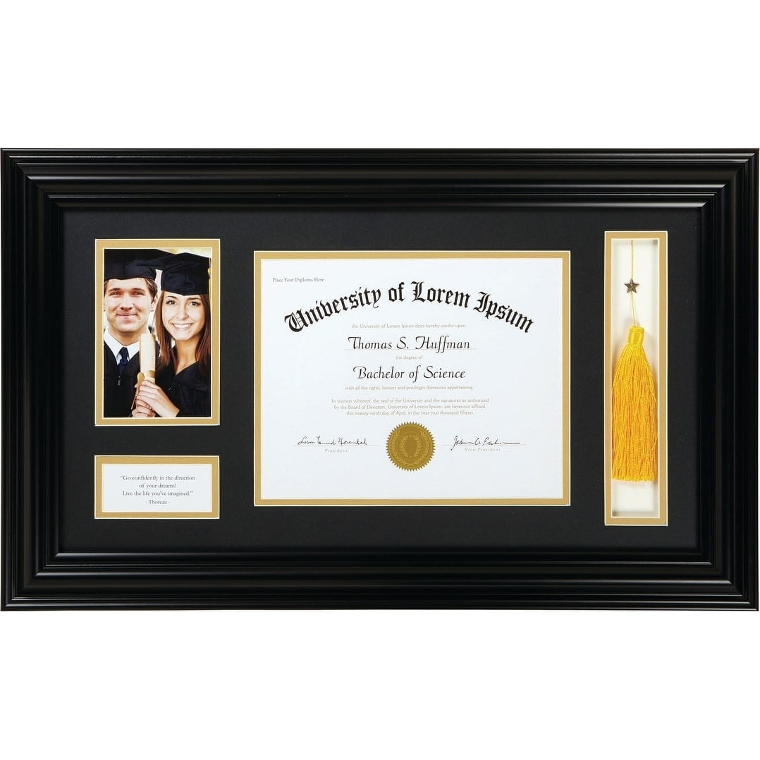 Creative Brands Heartfelt-Motivational Keepsake Diploma and Photo Frame, 15 x 25-Inch, Thoreau