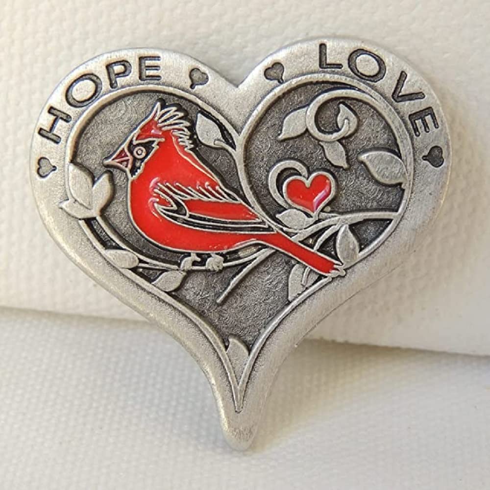 Red Enameled Cardinal Pocket Token