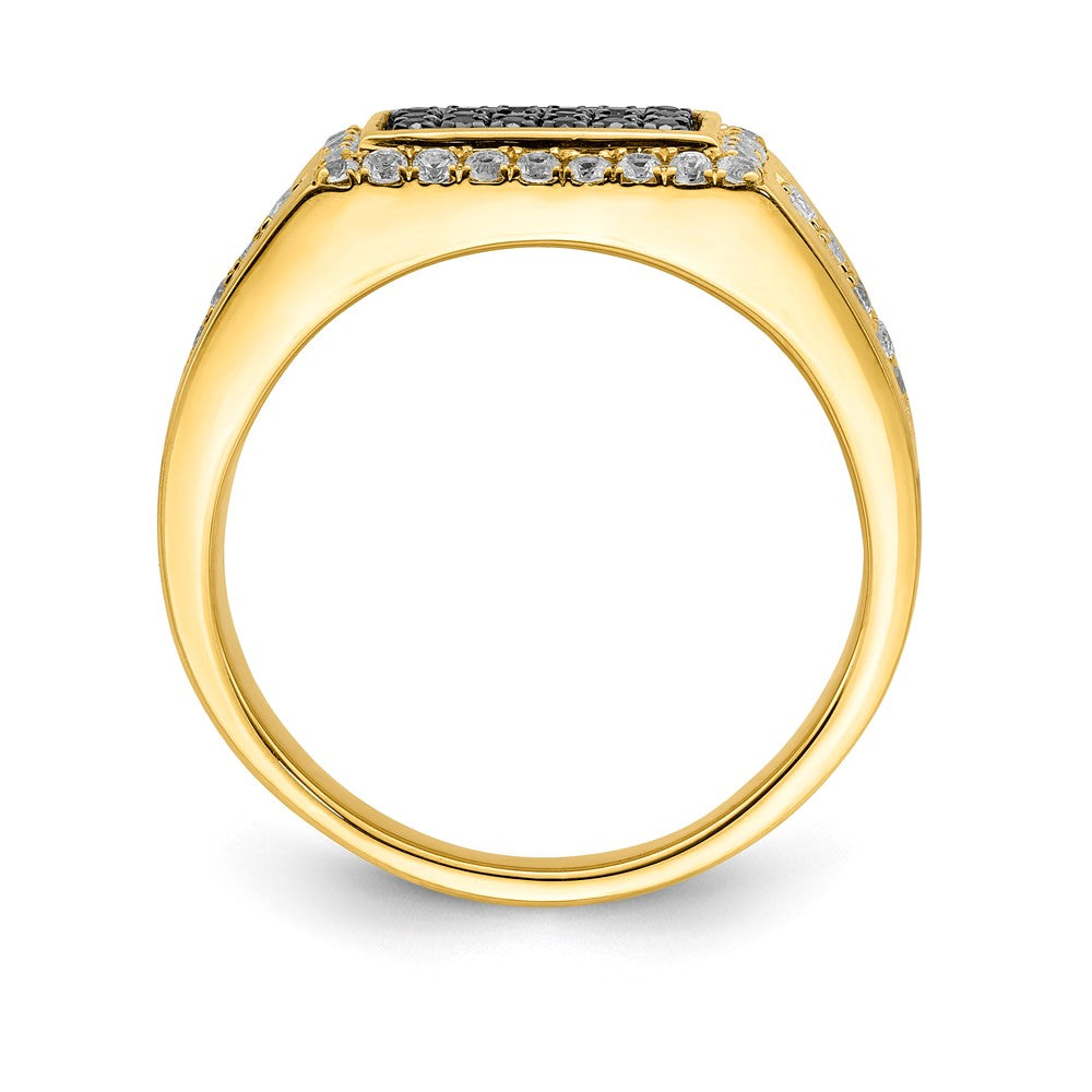 10K Yellow Gold Black & White Diamonds Men's Band