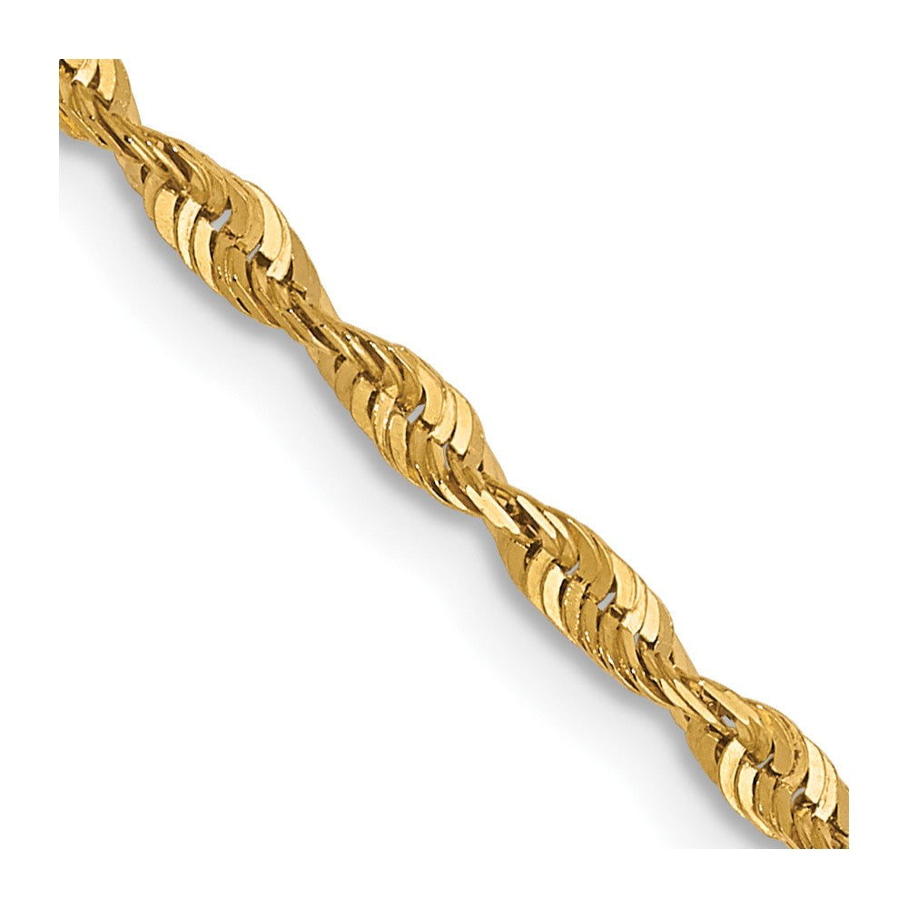 10k 1.8mm Diamond-Cut Lightweight Rope Chain