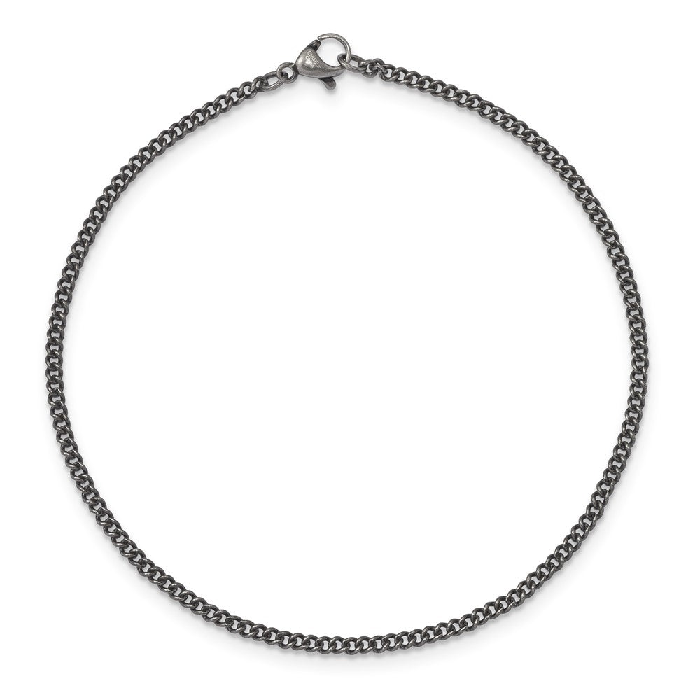 Stainless Steel 2.00mm 10in Round Curb Antiqued Chain