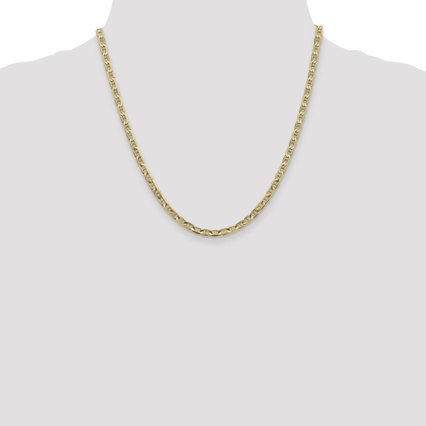 14K 20 inch 3.75mm Concave Anchor with Lobster Clasp Chain