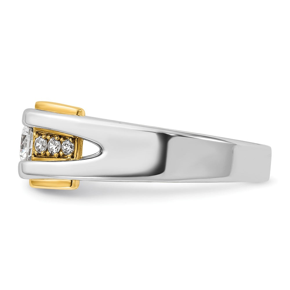 IBGoodman 14k Two-tone 1/2 carat Lab Grown Diamond VS/SI+ G+ Complete Men's Ring