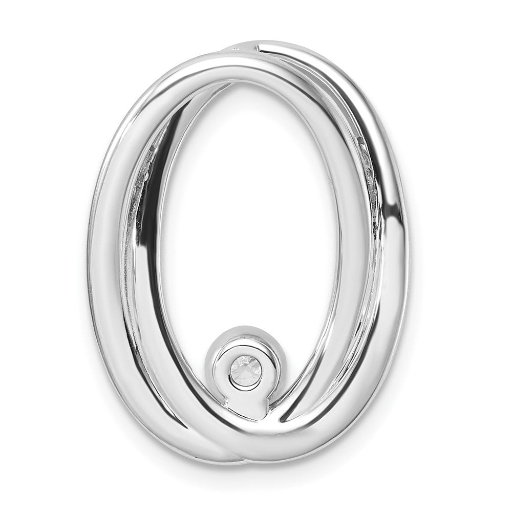 14k White Gold 1/2 carat Lab Grown Diamond VS/SI+ G+ Double Oval Chain Slide Pendant
