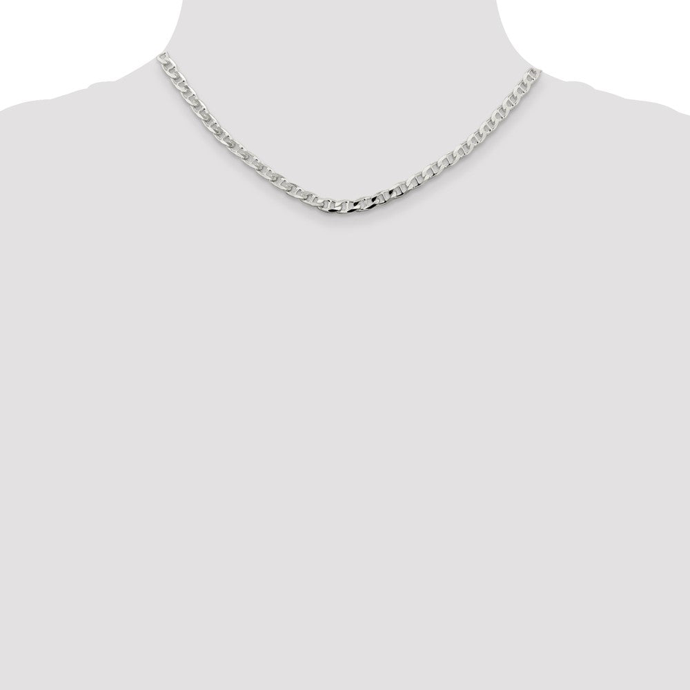Sterling Silver 4.65mm D/C Flat Anchor Curb Chain 16 Inches