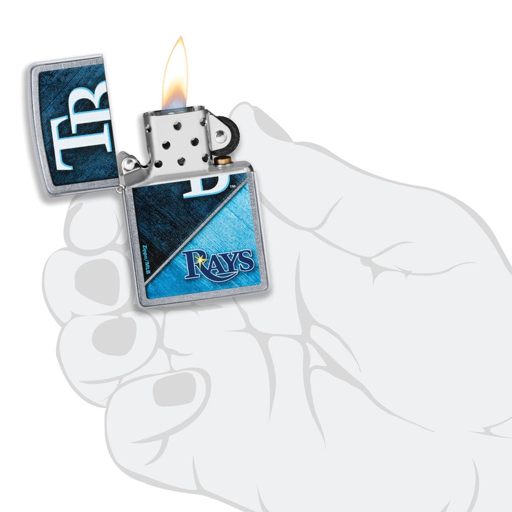 Zippo Street Chrome Tampa Bay Rays Color Image MLB Lighter