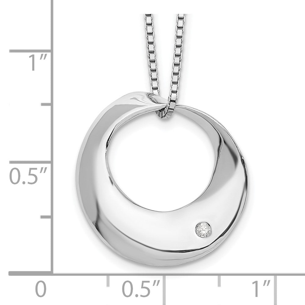 White Ice Sterling Silver Rhodium-plated 18 Inch Diamond Open Circle Necklace with 2 Inch Extender 18 Inches