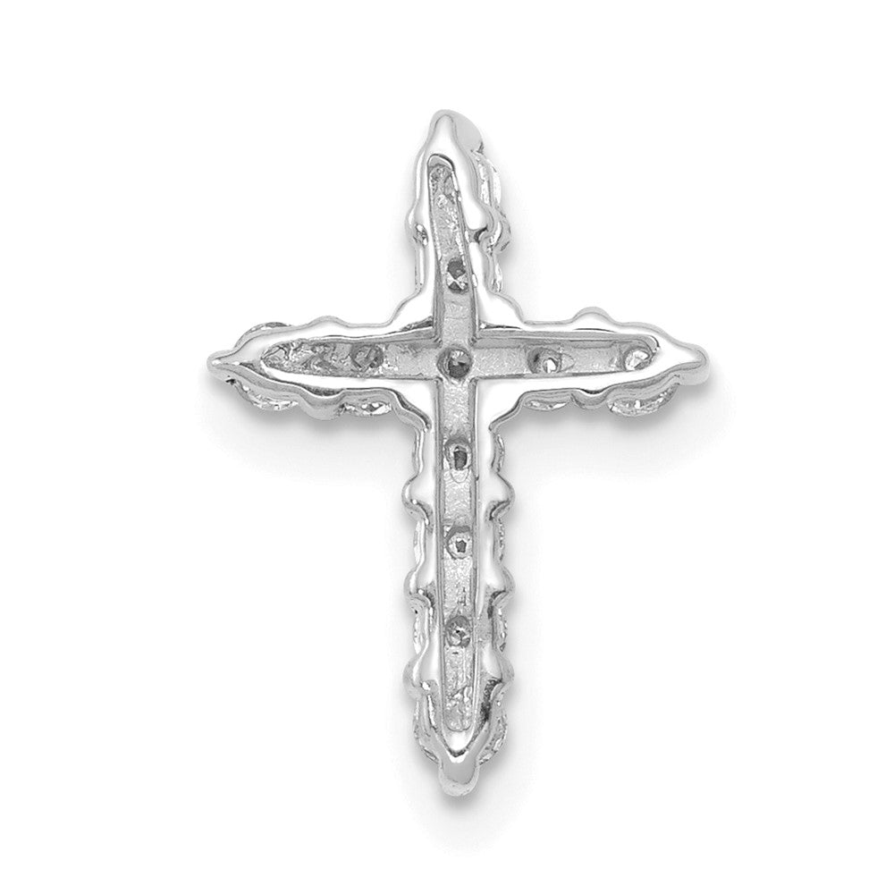 14k White Gold 1/3 carat Lab Grown Diamond VS/SI+ G+ Cross Chain Slide Pendant