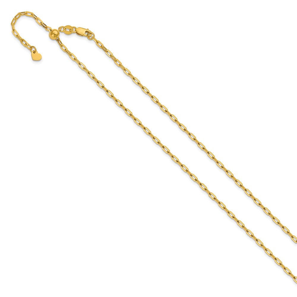 14K Adjustable 2mm Flat Cable Chain