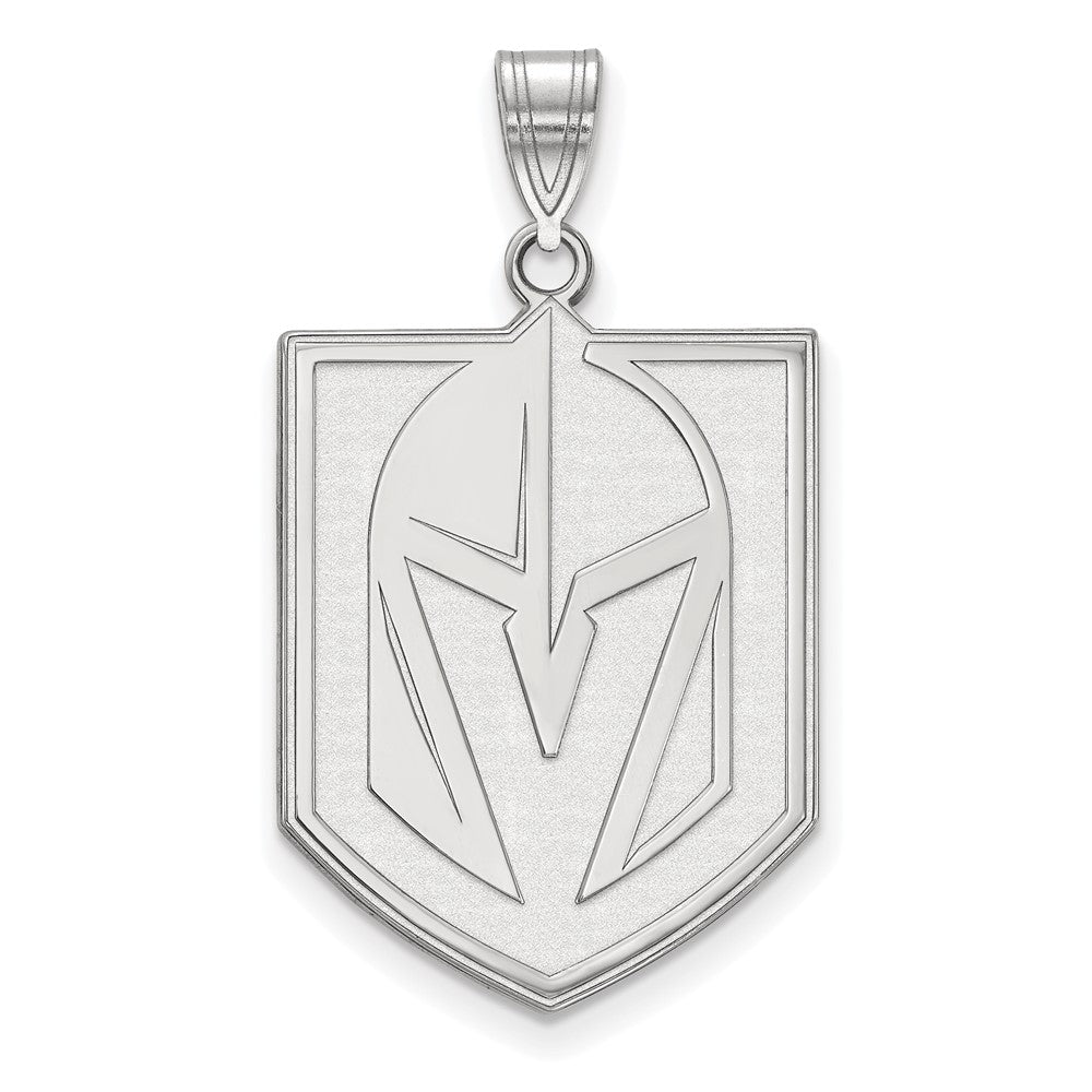 Sterling Silver Rhodium-plated NHL LogoArt NHL Vegas Golden Knights Extra Large Pendant Q-SS005VGK