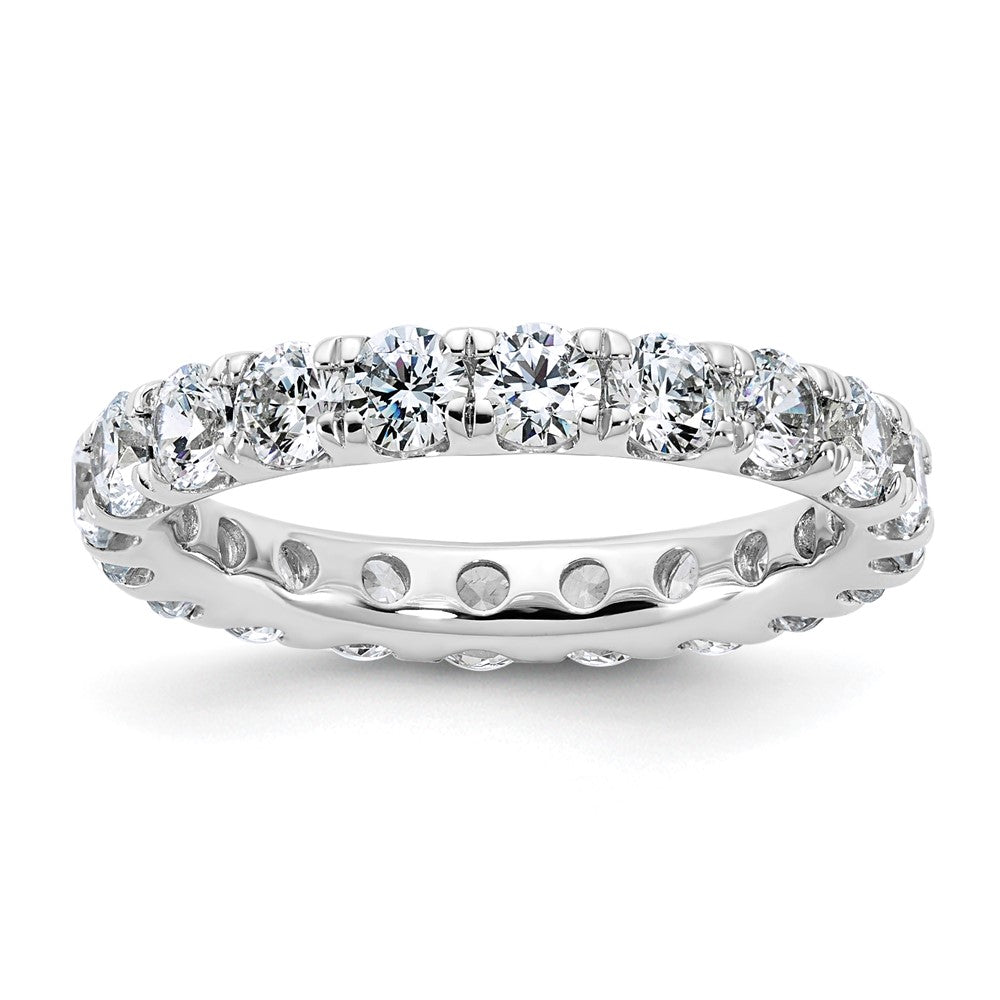 14k White Gold 3 carat Lab Grown Diamond VS/SI+ G+ Size 7 Shared Prong Eternity Band