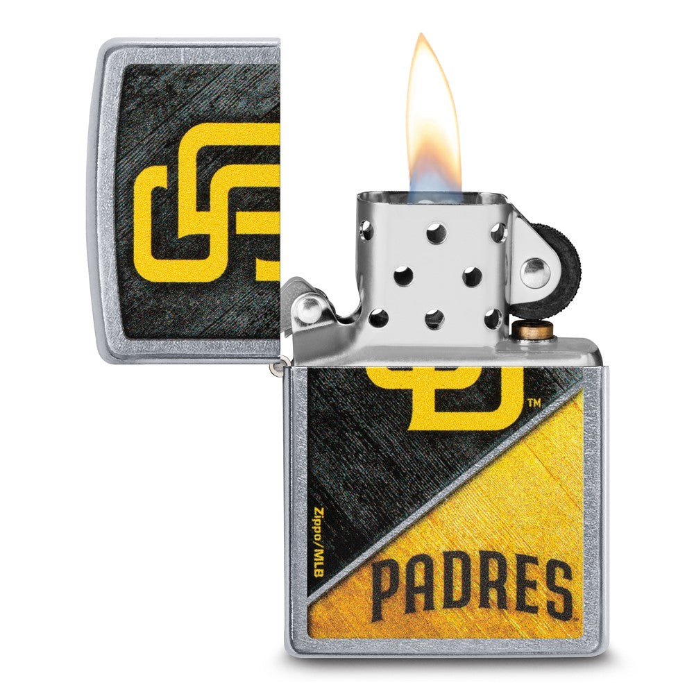 Zippo Street Chrome San Diego Padres Color Image MLB Lighter