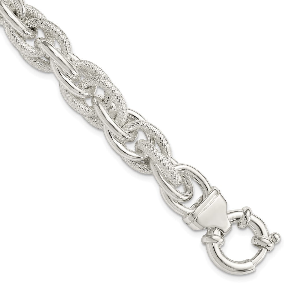 Sterling Silver Fancy Link Bracelet 7.75 inches