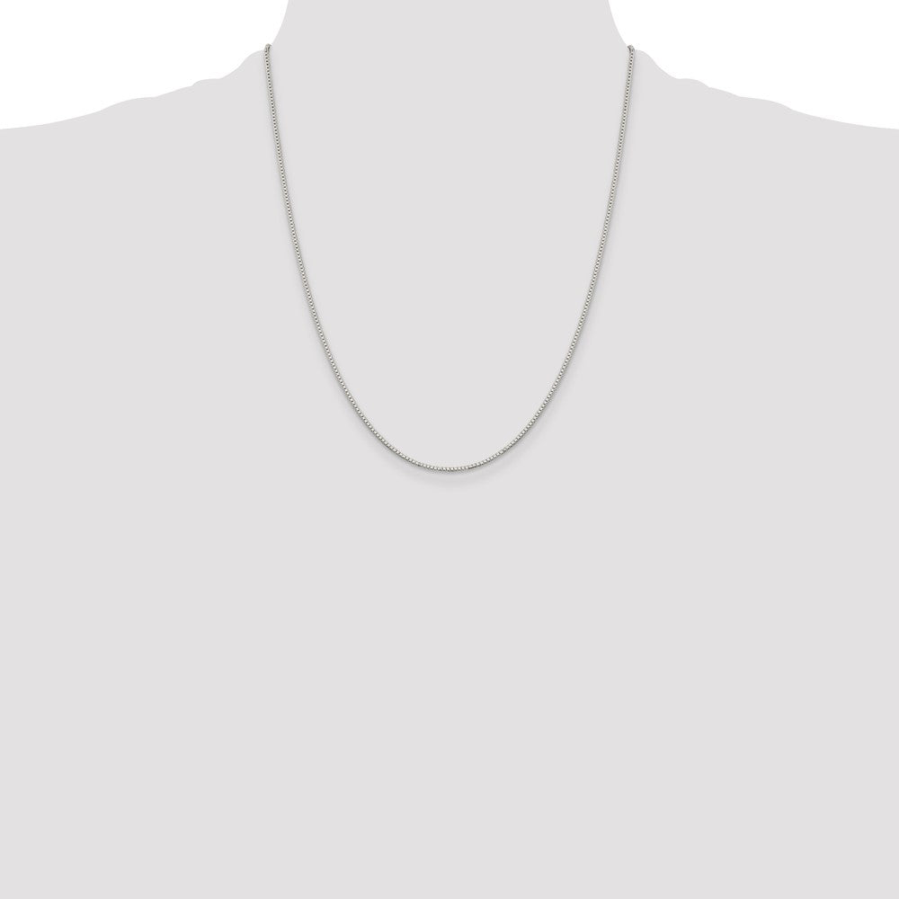 Sterling Silver Rhodium-plated 1.1mm Box Chain 22 Inches