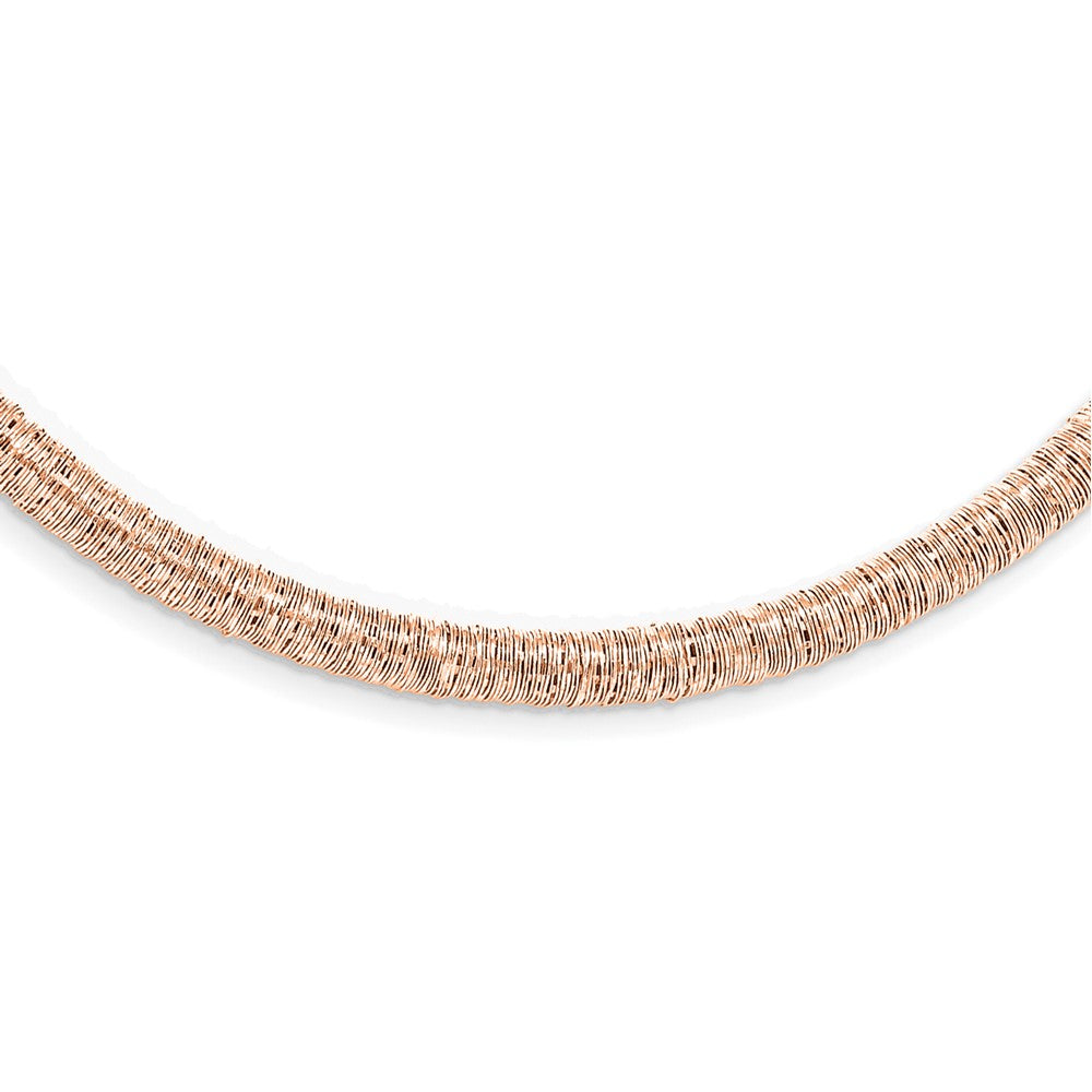 Sterling Silver Rose-tone Polished Necklace
