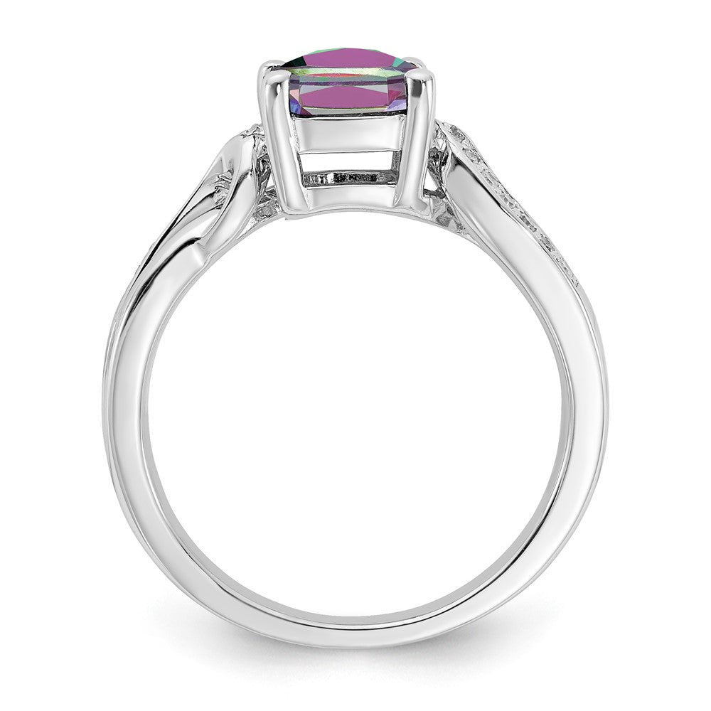 Sterling Silver Mystic Fire Topaz & Diamond Ring
