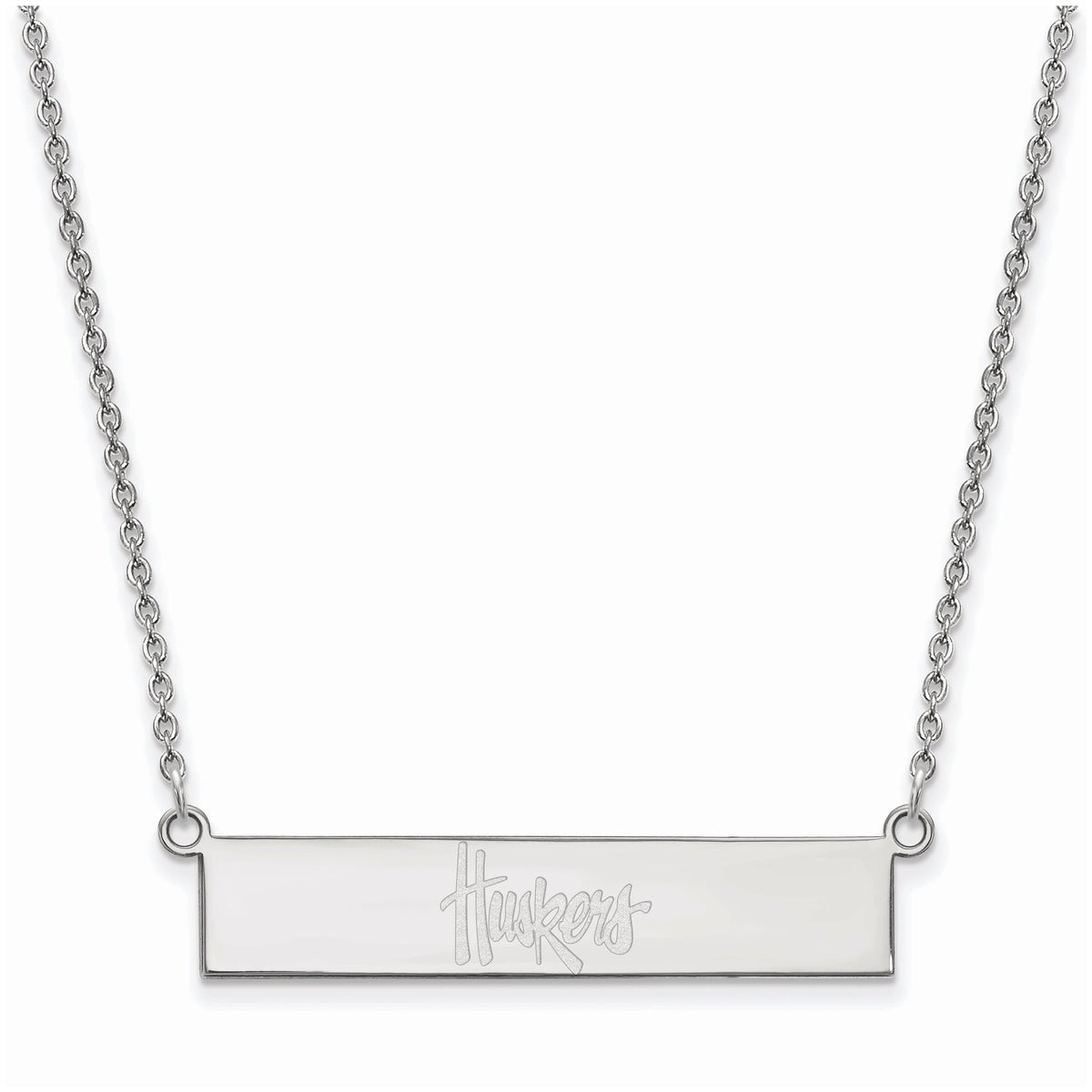 Women's Nebraska Huskers Sterling Silver Small Bar Necklace