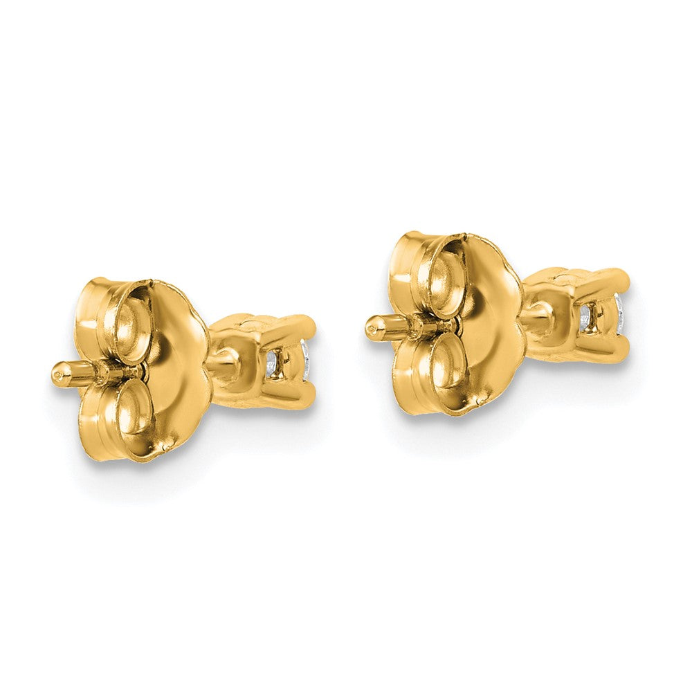 14k Yellow Gold 1/6 ctw Lab Grown Diamond VS+ F+ Round 4 Prong Heavy Wt. Stud Earrings