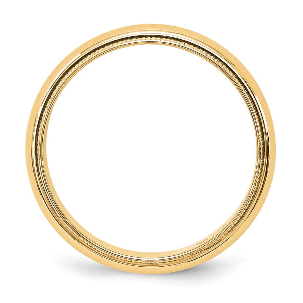10k Yellow Gold 5mm Milgrain Half Round Wedding Band Size 7