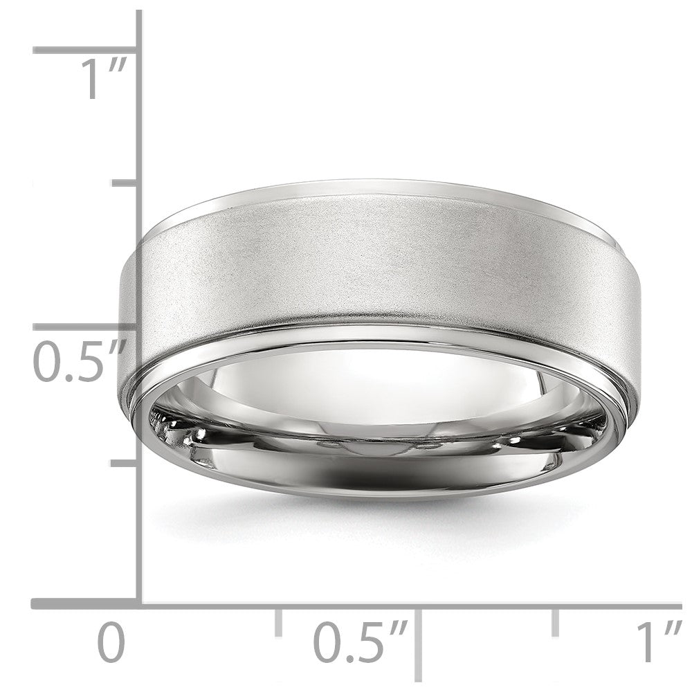 Chisel Stainless Steel Polished with Brushed Center 8mm Band Size - 8