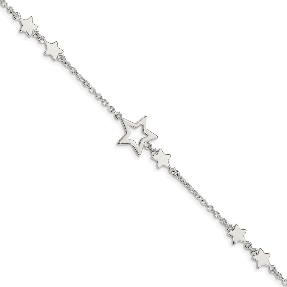 Sterling Silver Star Bracelet 7.5 inches