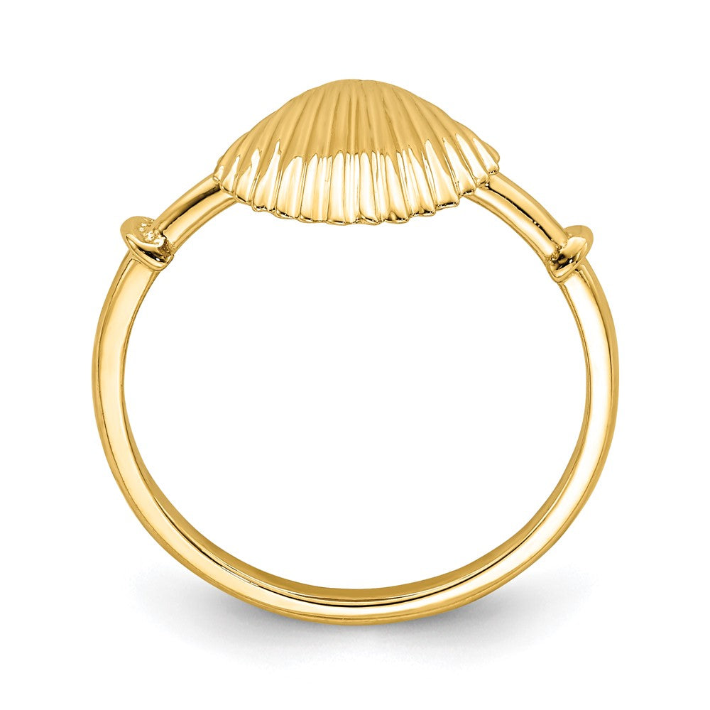 14K Polished Shell Ring Size 5