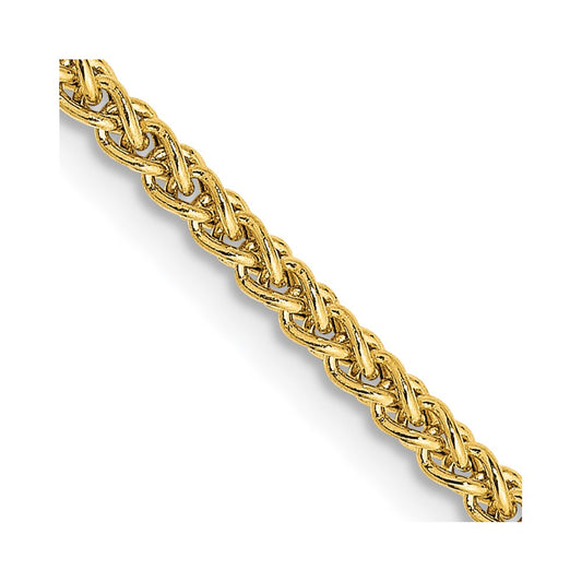 14K 24 inch 2mm Semi-Solid Wheat with Lobster Clasp Chain